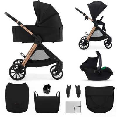 Poussette 3 en 1 Kinderkraft VESTO 2 siège auto inclus nacelle ventilée 3 zones siège réversible pliage autoportant noir Noir - Publicité Poussette 3 en 1 Kinderkraft VESTO 2 siège auto inclus nacelle ventilée 3 zones siège réversible pliage autoportant noir Noir - Publicité