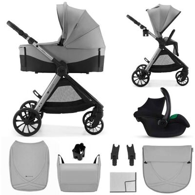 Poussette 3 en 1 Kinderkraft VESTO 2 adaptateurs inclus siège réversible suspension ressort toutes roues pliage avec siège gris Gris - Publicité Poussette 3 en 1 Kinderkraft VESTO 2 adaptateurs inclus siège réversible suspension ressort toutes roues pliage avec siège gris Gris - Publicité