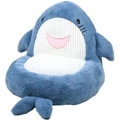 Pouf enfant en forme de requin Bleu 45x45 cm Bleu - Publicité Pouf enfant en forme de requin Bleu 45x45 cm Bleu - Publicité