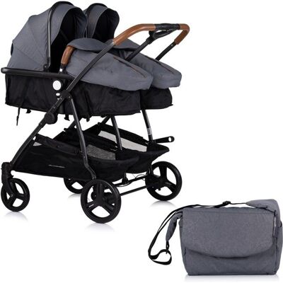 MON MOBILIER DESIGN DUO SMART Poussette jumeaux ou enfants rapprochés largeur 79 cm Gris sans cosy Gris - Publicité MON MOBILIER DESIGN DUO SMART Poussette jumeaux ou enfants rapprochés largeur 79 cm Gris sans cosy Gris - Publicité