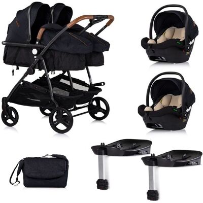 MON MOBILIER DESIGN DUO SMART Poussette jumeaux ou enfants rapprochés largeur 79 cm Noir + 2 cosy i-Size noir avec base Isofix Noir - Publicité MON MOBILIER DESIGN DUO SMART Poussette jumeaux ou enfants rapprochés largeur 79 cm Noir + 2 cosy i-Size noir avec base Isofix Noir - Publicité