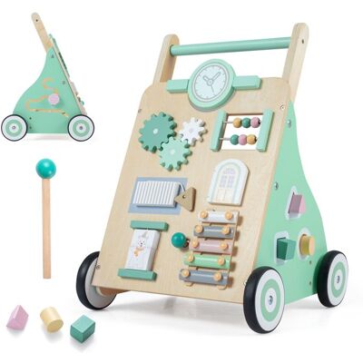 COSTWAY 2 en 1 Chariot de Marche Bebe en Bois avec 9 Jeux dÉveil Jouet Montessori de Marche Centre dActivités 18 Mois+ Vert Vert - Publicité COSTWAY 2 en 1 Chariot de Marche Bebe en Bois avec 9 Jeux dÉveil Jouet Montessori de Marche Centre dActivités 18 Mois+ Vert Vert - Publicité