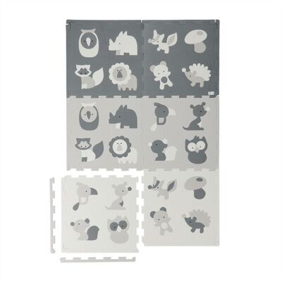 Relaxdays Tapis de jeu lot de 18 pièces en tout design ludique en mousse sans substances nocives blanc et gris - Publicité Relaxdays Tapis de jeu lot de 18 pièces en tout design ludique en mousse sans substances nocives blanc et gris - Publicité