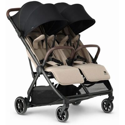 Deryan Luxe Rolo X2 V2 Poussette Double - Poussette Double Compacte - Nougat Beige - Publicité Deryan Luxe Rolo X2 V2 Poussette Double - Poussette Double Compacte - Nougat Beige - Publicité