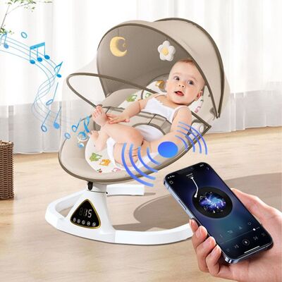 UVERBON Balancelle bébé électrique 0-18 mois 5 niveaux de balancement tablette amovible + pare-soleil + moustiquaire Blanc - Publicité UVERBON Balancelle bébé électrique 0-18 mois 5 niveaux de balancement tablette amovible + pare-soleil + moustiquaire Blanc - Publicité