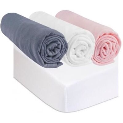 EASY DORT Kit pratique de linge de lit bebe : 3 draps housse 40x80 multicouleur + 2 alèses protèges matelas 40x80 berceau bebe 100% coton Rose - Publicité EASY DORT Kit pratique de linge de lit bebe : 3 draps housse 40x80 multicouleur + 2 alèses protèges matelas 40x80 berceau bebe 100% coton Rose - Publicité
