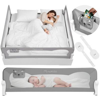 Barrière de lit pour enfant - Nukido - 200 cm - Gris - Rotation à 180° - Maille respirante - Housse lavable Gris - Publicité Barrière de lit pour enfant - Nukido - 200 cm - Gris - Rotation à 180° - Maille respirante - Housse lavable Gris - Publicité