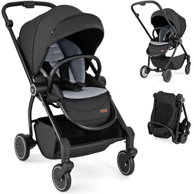 COSTWAY Poussette Canne Pliable Bébé avec Siège Réversible & Dossier Inclinable Panier Inférieur Harnais à 5 Points 15 kg Noir Noir - Publicité COSTWAY Poussette Canne Pliable Bébé avec Siège Réversible & Dossier Inclinable Panier Inférieur Harnais à 5 Points 15 kg Noir Noir - Publicité