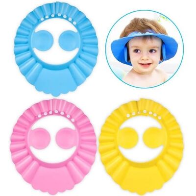 Chapeau de Douche Bébé - Non-toxique - 3 pcs - Réglable - Protection des Yeux - Bleu Bleu - Publicité Chapeau de Douche Bébé - Non-toxique - 3 pcs - Réglable - Protection des Yeux - Bleu Bleu - Publicité