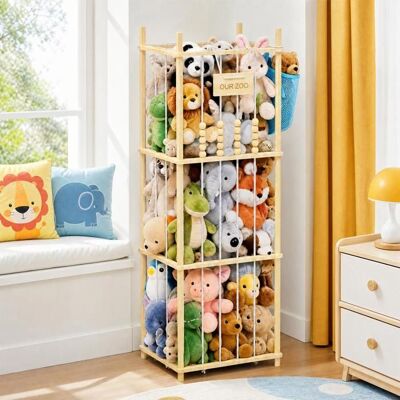 HOMEWELL YIYI. Présentoir Pour Peluches Grande Capacité - Coffre À Jouets - Avec Sac De Rangement Bleu - 50*40*145 CM Bleu - Publicité HOMEWELL YIYI. Présentoir Pour Peluches Grande Capacité - Coffre À Jouets - Avec Sac De Rangement Bleu - 50*40*145 CM Bleu - Publicité