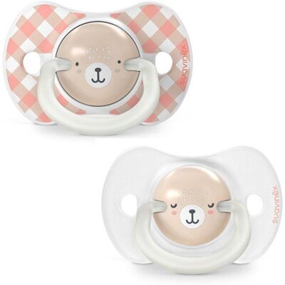 Lot de 2 sucettes symétriques - SUAVINEX - Night&Day Wild&Free - SX Pro - 0 à 6 mois - Rose Rose - Publicité Lot de 2 sucettes symétriques - SUAVINEX - Night&Day Wild&Free - SX Pro - 0 à 6 mois - Rose Rose - Publicité