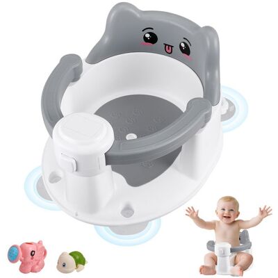 TTLIFE Siège de Bain pour BébéAnneau de Bain Bébé Antidérapante de 6 Mois et Plus avec 4 Ventouses Comprend 2 jouets Gris - Publicité TTLIFE Siège de Bain pour BébéAnneau de Bain Bébé Antidérapante de 6 Mois et Plus avec 4 Ventouses Comprend 2 jouets Gris - Publicité