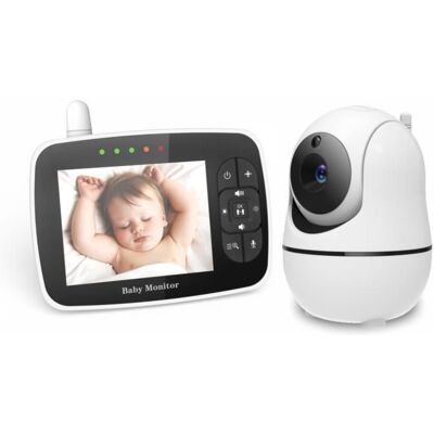 UVERBON BabyPhone 3.5 LCD - Rotation 360°-2.4 GHz - Caméra zoom 1080p - Surveillance de Température - Berceuse -Vision Nocturne Blanc - Publicité UVERBON BabyPhone 3.5 LCD - Rotation 360°-2.4 GHz - Caméra zoom 1080p - Surveillance de Température - Berceuse -Vision Nocturne Blanc - Publicité