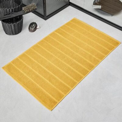 Tapis de bain en coton ocre MEVAK LIVING - Tapis de bain - Publicité Tapis de bain en coton ocre MEVAK LIVING - Tapis de bain - Publicité