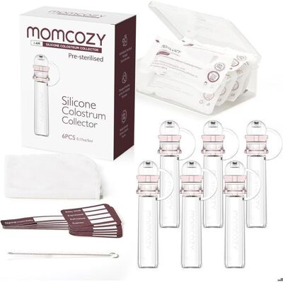 Momcozy Collecteur de Lait Réutilisable 6x5 ml sans BPA avec Étui et Lingettes Solution Hygiénique et Portable pour l’Allaitement Blanc - Publicité Momcozy Collecteur de Lait Réutilisable 6x5 ml sans BPA avec Étui et Lingettes Solution Hygiénique et Portable pour l’Allaitement Blanc - Publicité