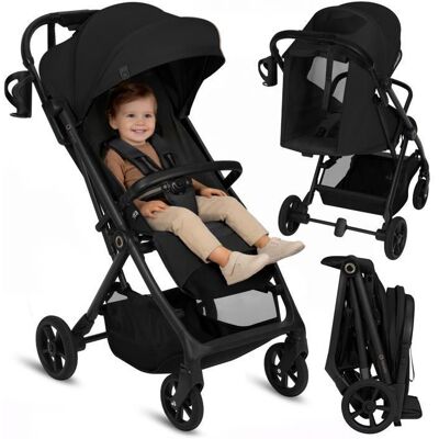 Poussette compacte LIONELO Tansi - Amortissements - Jusquà 22 kg - Légère - Pliage à une main - Moustiquaire - Noir Noir - Publicité Poussette compacte LIONELO Tansi - Amortissements - Jusquà 22 kg - Légère - Pliage à une main - Moustiquaire - Noir Noir - Publicité