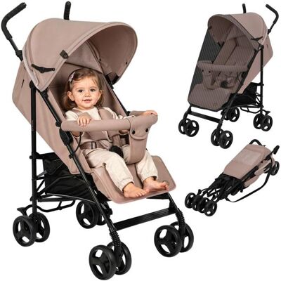 Poussette canne compacte LIONELO Elia - Tres Légère - 6-36 mois - Moustiquaire incluse - Amortisseurs avant - Beige Beige - Publicité Poussette canne compacte LIONELO Elia - Tres Légère - 6-36 mois - Moustiquaire incluse - Amortisseurs avant - Beige Beige - Publicité