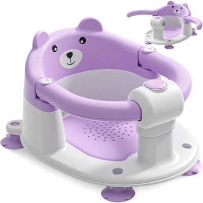 ALFOYU Siège de Bain pour Bébé à Partir de 6 Mois Siège de Bain Antidérapant pour Bébé avec 4 Ventouses et Coussin Chaise de Bain Gris Gris - Publicité ALFOYU Siège de Bain pour Bébé à Partir de 6 Mois Siège de Bain Antidérapant pour Bébé avec 4 Ventouses et Coussin Chaise de Bain Gris Gris - Publicité
