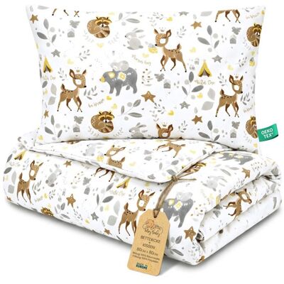 TOTSY BABY Couette enfant coton 80x80 cm avec oreiller 40x35 cm parure duvet bébé Cerf - Publicité TOTSY BABY Couette enfant coton 80x80 cm avec oreiller 40x35 cm parure duvet bébé Cerf - Publicité