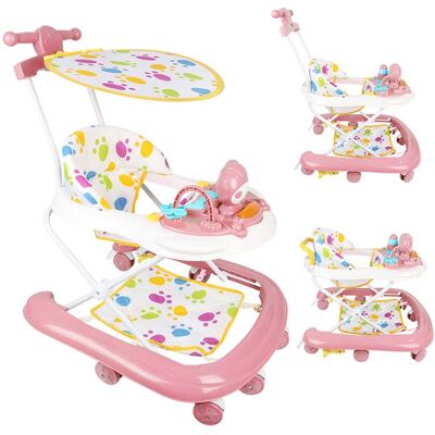HOMEWELL YIPEEMA. Trotteur bébé amélioré réglable en hauteur 62*68*36-81cm rose. Rose - Publicité HOMEWELL YIPEEMA. Trotteur bébé amélioré réglable en hauteur 62*68*36-81cm rose. Rose - Publicité