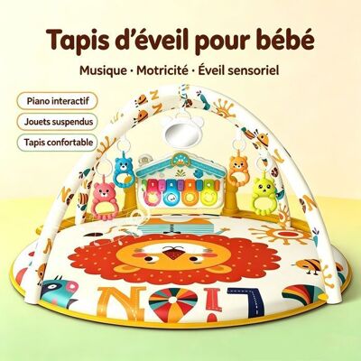 SANS MARQUE Tapis déveil musical pour bébé 0-36 mois tapis de jeu avec arche et piano à pédales Jaune - Publicité SANS MARQUE Tapis déveil musical pour bébé 0-36 mois tapis de jeu avec arche et piano à pédales Jaune - Publicité