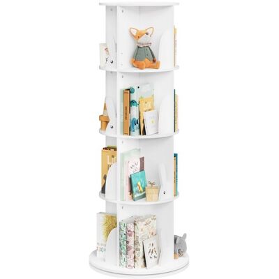 WOLTU Bibliothèque Pivotante pour Enfants - Étagère à Livres 4 Niveaux - Design doreilles de lapin - Blanc Blanc - Publicité WOLTU Bibliothèque Pivotante pour Enfants - Étagère à Livres 4 Niveaux - Design doreilles de lapin - Blanc Blanc - Publicité