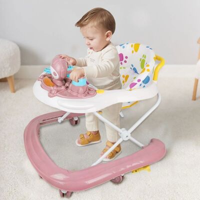 HOMEWELL YIPEEMA. TROTTEUR BÉBÉ MARCHEUR BÉBÉ AVEC AUVENT MUSIQUE HAUTEUR RÉGLABLE 62*68*36-81CM ROSE. Rose - Publicité HOMEWELL YIPEEMA. TROTTEUR BÉBÉ MARCHEUR BÉBÉ AVEC AUVENT MUSIQUE HAUTEUR RÉGLABLE 62*68*36-81CM ROSE. Rose - Publicité