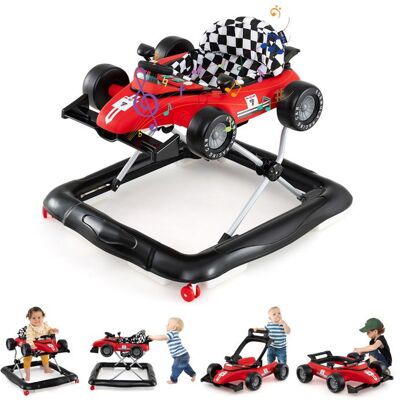 Trotteur Bébé Garçon 4 en 1 Pliable COSTWAY-3 Hauteur Réglable-Boîte à Musique avec Lumière-Roues Silencieuses-6 à 18 Mois-Rouge Rouge - Publicité Trotteur Bébé Garçon 4 en 1 Pliable COSTWAY-3 Hauteur Réglable-Boîte à Musique avec Lumière-Roues Silencieuses-6 à 18 Mois-Rouge Rouge - Publicité