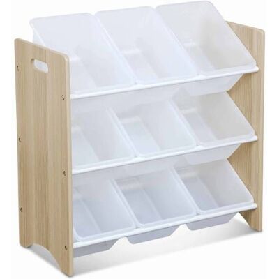 SWEEEK Meuble de rangement pour enfant Tobias 9 casiers Bois massif naturel blanc Marron - Publicité SWEEEK Meuble de rangement pour enfant Tobias 9 casiers Bois massif naturel blanc Marron - Publicité