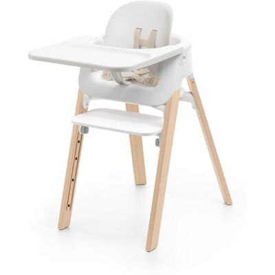 STOKKE - Chaise haute Steps White/Natural Blanc - Publicité STOKKE - Chaise haute Steps White/Natural Blanc - Publicité