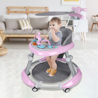 HOMEWELL Yipeema. Trotteur bébé pivotant à 360 degrés 67*67*79cm rose. Rose - Publicité HOMEWELL Yipeema. Trotteur bébé pivotant à 360 degrés 67*67*79cm rose. Rose - Publicité