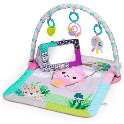 Bright Starts BRIGHTS STARTS Petit tapis déveil bébé pliable rose arche de jeux 5 jouets bébé miroir cartes boulier et anneau de dentition Rose - Publicité Bright Starts BRIGHTS STARTS Petit tapis déveil bébé pliable rose arche de jeux 5 jouets bébé miroir cartes boulier et anneau de dentition Rose - Publicité