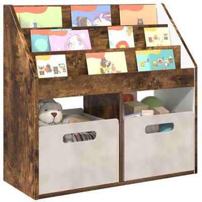 VIDAXL Bibliothèque pour enfants - Meuble de rangement - design simple - bois dingénierie - chêne fumé - 72 5x29 5x69 cm hjh40s559857 Marron - Publicité VIDAXL Bibliothèque pour enfants - Meuble de rangement - design simple - bois dingénierie - chêne fumé - 72 5x29 5x69 cm hjh40s559857 Marron - Publicité