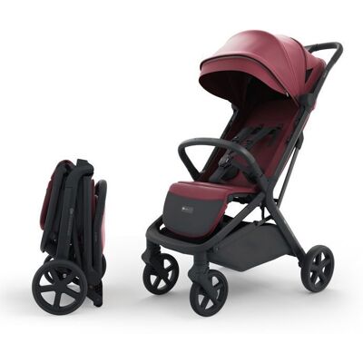 Poussette Kinderkraft NUBI 3 pliage automatique roues EVA siege respirant dossier inclinable capote UPF50+ bourgogne Rouge - Publicité Poussette Kinderkraft NUBI 3 pliage automatique roues EVA siege respirant dossier inclinable capote UPF50+ bourgogne Rouge - Publicité