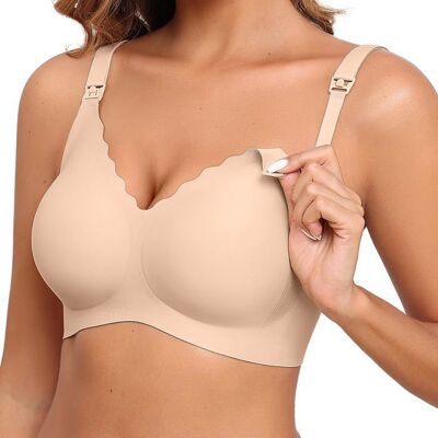 NOBRAND Femme Soutien-Gorge Complète sans Couture Soutien-Gorge de Maternité Confort Soutien-Gorge Allaitement sans Armature Grande,Beige Beige - Publicité NOBRAND Femme Soutien-Gorge Complète sans Couture Soutien-Gorge de Maternité Confort Soutien-Gorge Allaitement sans Armature Grande,Beige Beige - Publicité