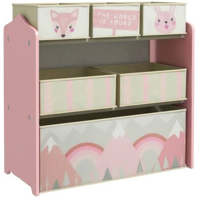 NOBRAND Meuble Étagère Enfant Rose 63x30x66cm Armoire Avec 6 Boîtes Tissu Joli Design Rangement Jouets Livres Chambre Salle De Jeux Idéal Rose - Publicité NOBRAND Meuble Étagère Enfant Rose 63x30x66cm Armoire Avec 6 Boîtes Tissu Joli Design Rangement Jouets Livres Chambre Salle De Jeux Idéal Rose - Publicité