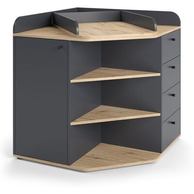 Commode à langer Aria 85x90cm avec étagères et 4 tiroirs Anthracite Vicco 59340 Noir - Publicité Commode à langer Aria 85x90cm avec étagères et 4 tiroirs Anthracite Vicco 59340 Noir - Publicité