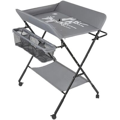 Commode à Langer - Table à Langer Pliante Gris - Hauteur Réglable - Multifonctionnelle - 80x66x98cm Gris - Publicité Commode à Langer - Table à Langer Pliante Gris - Hauteur Réglable - Multifonctionnelle - 80x66x98cm Gris - Publicité