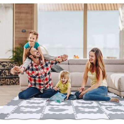 Tapis déveil HOMEWELL - Ensemble de 16 pièces - Blanc + gris foncé - Pour enfant de 0 à 3 ans Gris - Publicité Tapis déveil HOMEWELL - Ensemble de 16 pièces - Blanc + gris foncé - Pour enfant de 0 à 3 ans Gris - Publicité
