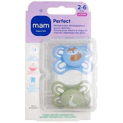 Sucettes-Sucettes Bébé MAM Perfect 2-6 Mois - Lot de 2 (Modèle : Renard et Oie) - Publicité Sucettes-Sucettes Bébé MAM Perfect 2-6 Mois - Lot de 2 (Modèle : Renard et Oie) - Publicité