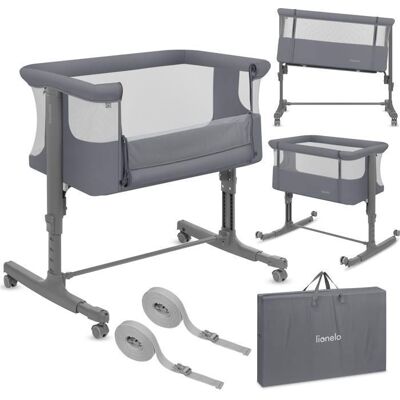 Lit bébé cododo 3en1 LIONELO Aurora - Réglable en hauteur et inclinaison - Matelas et sac inclus - Gris Gris - Publicité Lit bébé cododo 3en1 LIONELO Aurora - Réglable en hauteur et inclinaison - Matelas et sac inclus - Gris Gris - Publicité