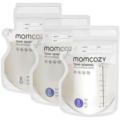 Momcozy Sachets de Congélation pour Lait Maternel 250 ml avec Indicateur de Température Autostables Pré-stérilisés 60 Unités Blanc - Publicité Momcozy Sachets de Congélation pour Lait Maternel 250 ml avec Indicateur de Température Autostables Pré-stérilisés 60 Unités Blanc - Publicité