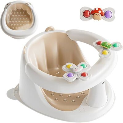 Siège de bain antidérapant pour bébé - 1-3 ans - Jouet rotatif - Base antidérapante - Construction à 360° Blanc - Publicité Siège de bain antidérapant pour bébé - 1-3 ans - Jouet rotatif - Base antidérapante - Construction à 360° Blanc - Publicité