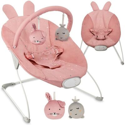 MoMi GLOSSY – Transat Bébé Léger avec Module Sensoriel – 8 Mélodies – Vibration 3 Niveaux – Jouets Inclus – Rose Rose - Publicité MoMi GLOSSY – Transat Bébé Léger avec Module Sensoriel – 8 Mélodies – Vibration 3 Niveaux – Jouets Inclus – Rose Rose - Publicité