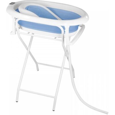 LVHCMFOHM Baignoire Bébé avec Support en Acier - Pliable - Avec Thermomètre et Coussin de bain - 81×47×90 cm - Bleu Bleu - Publicité LVHCMFOHM Baignoire Bébé avec Support en Acier - Pliable - Avec Thermomètre et Coussin de bain - 81×47×90 cm - Bleu Bleu - Publicité