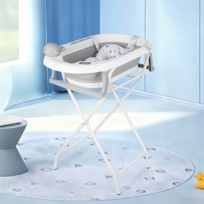 MIPAN. ENSEMBLE BAIGNOIRE BÉBÉ THERMOSENSIBLE + TAPIS DE BAIN + BONNET DE SHAMPOING GRIS 82 X 50 X 92 CM Gris - Publicité MIPAN. ENSEMBLE BAIGNOIRE BÉBÉ THERMOSENSIBLE + TAPIS DE BAIN + BONNET DE SHAMPOING GRIS 82 X 50 X 92 CM Gris - Publicité