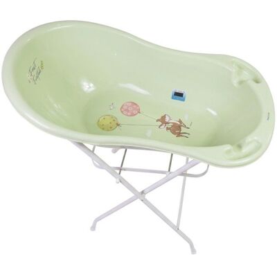 MONMOBILIERDESIGN Baignoire bébé avec thermomètre Vert Forest 86 cm + pied Vert - Publicité MONMOBILIERDESIGN Baignoire bébé avec thermomètre Vert Forest 86 cm + pied Vert - Publicité