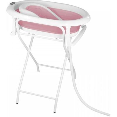 LVHCMFOHM Baignoire Bébé avec Support en Acier - Pliable - Avec Thermomètre et Coussin de bain - 81×47×90 cm - Rose Rose - Publicité LVHCMFOHM Baignoire Bébé avec Support en Acier - Pliable - Avec Thermomètre et Coussin de bain - 81×47×90 cm - Rose Rose - Publicité
