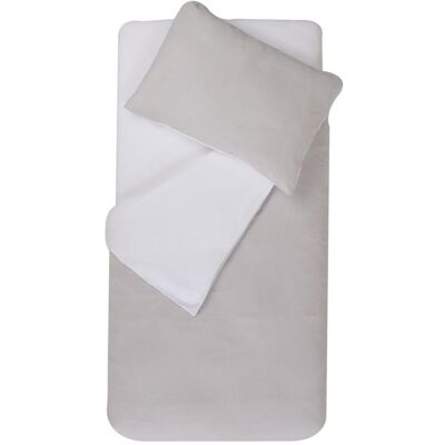 POYET MOTTE Parure de couette bicolore pour enfant Gris clair 75x120 cm Gris - Publicité POYET MOTTE Parure de couette bicolore pour enfant Gris clair 75x120 cm Gris - Publicité