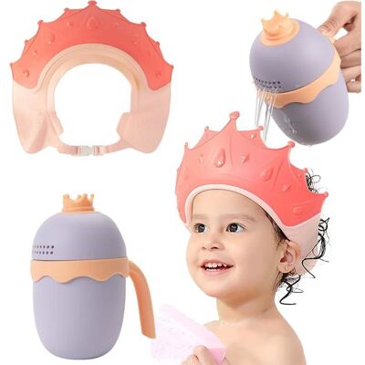 BEAUTY REINA PLUS Chapeau Douche Bébé avec Rince-bain Casquette Douche Enfant Visière de Bain Bébé Réglable Bonnet De Douche (Couronne Rose) - Publicité BEAUTY REINA PLUS Chapeau Douche Bébé avec Rince-bain Casquette Douche Enfant Visière de Bain Bébé Réglable Bonnet De Douche (Couronne Rose) - Publicité